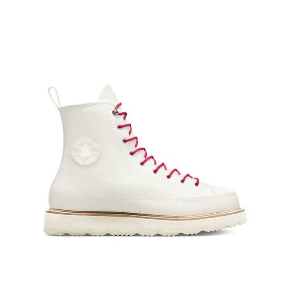 Converse Chuck Taylor Egret Ivory Leather Crafted Boot Women’s Size 9 - Picture 3 of 10